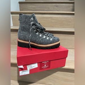 Grenson Womens Nanette Lug Sole Felted Combat & Lace-up Boots - US 7